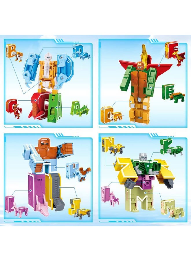 VEAIS Alphabet Animal Toys for Kids, STEM ABC Learning Alphabots Transforming Toys Classroom Teaching Alpha Bots Toy for Kids 4-6 Toddlers - 26 Pieces - Image 2