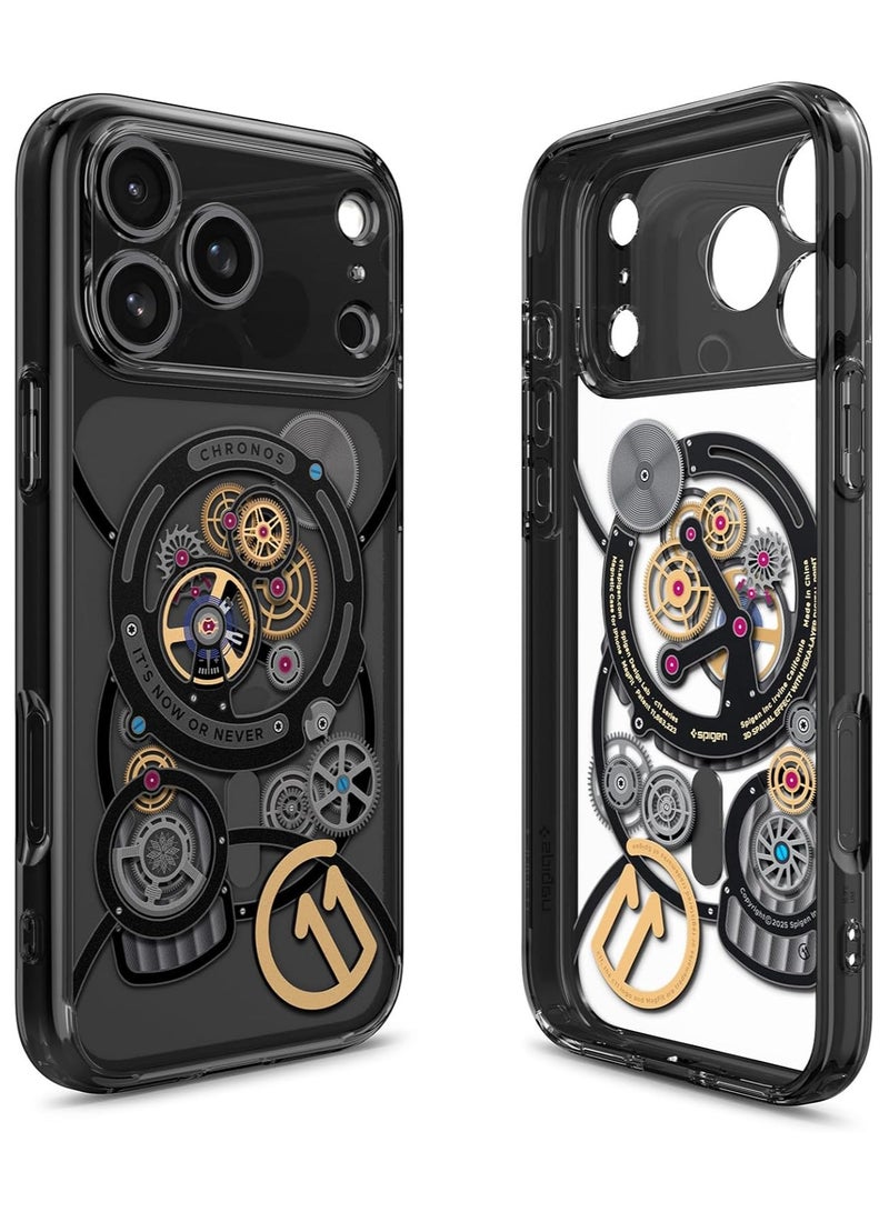 Spigen غطاء حماية Ultra Hybrid MagFit لجهاز iPhone 17 Pro مع MagSafe [تأثير ثلاثي الأبعاد مع طباعة سداسية الطبقات] - C11 Chronos - Image 1