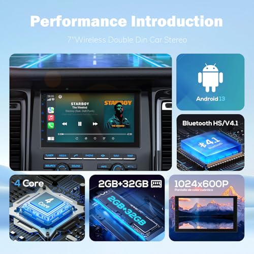 Haudio 7 Inch Double Din Car Stereo with Wireless Apple CarPlay & Android Auto, Touchscreen Android Radio, Bluetooth Car Audio Receiver (No reversing Camera) - Image 4