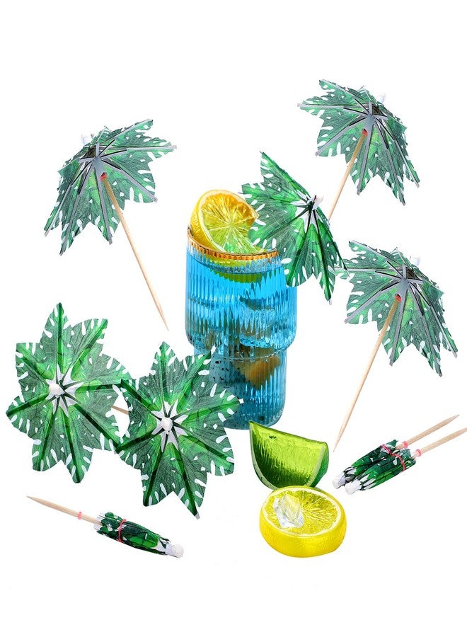 Cunhill 300 Pieces Cocktail Umbrellas Drink Umbrellas Cocktail Picks Parasol Cocktail Umbrellas Cupcake Toppers for Summer Hawaiian Umbrella Sticks Tropical Wedding Party Decoration (Palm Tree Style) - Image 1