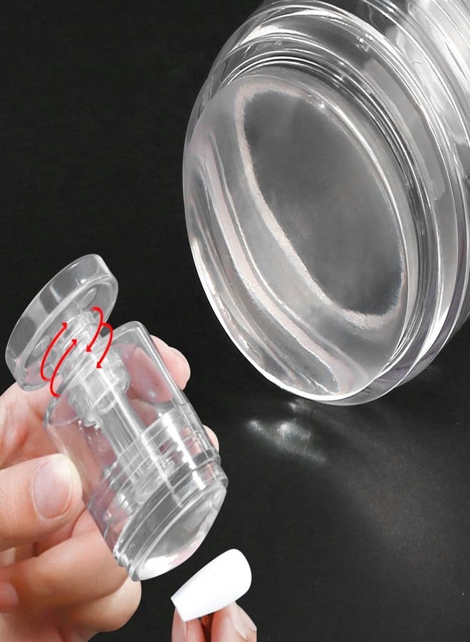 JALIYA Rotatable Nail Stamp Silicone Nail Stamper Kit Transparent Nail Art Stamper With Scraper French Tip Nail Tool Adjustable Pattern Size Jelly Nail Stamps Nail Art Tools French Manicure Nail Stamping Kit - Image 2