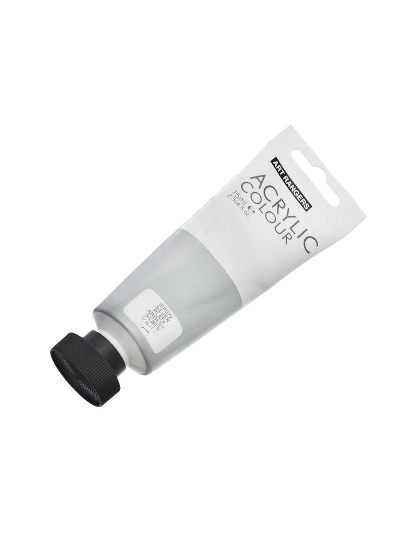 ART RANGERS Acrylic Colour – Silver 75ml | High-Quality Metallic Paint for Art & Craft - Image 3