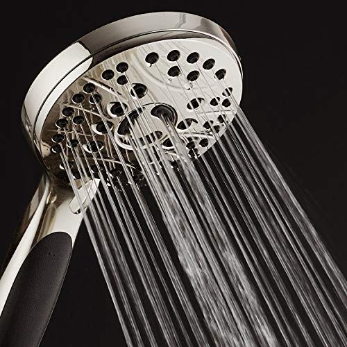 AquaSpa High Pressure 6-setting Luxury Handheld Shower Head – 6 Foot Stainless Steel Hose – Anti Clog Jets – Anti Slip Grip – All Brushed Nickel Finish – Top US Brand – Includes Extra Wall Bracket - Image 4