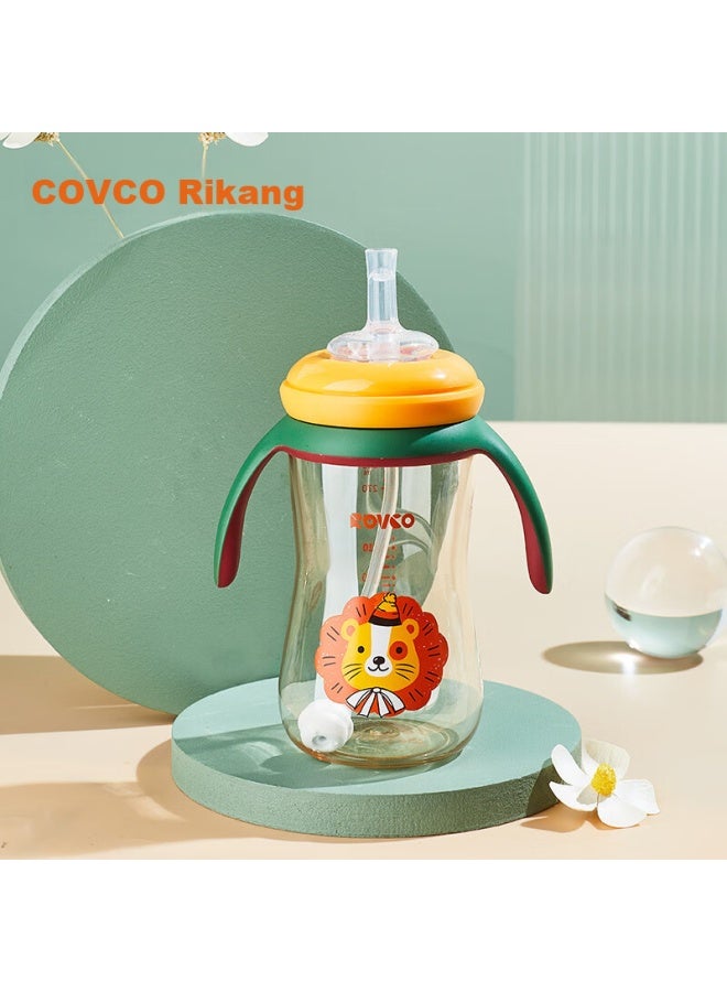 Rikang Straw Bottle With Gravity Ball For Ages 1 And Above, Wide-mouth Bottle With Handle, Ppsu Material, 300ml, N1062, Yellow - Image 1