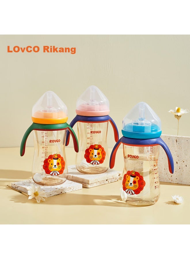 Rikang Straw Bottle With Gravity Ball For Ages 1 And Above, Wide-mouth Bottle With Handle, Ppsu Material, 300ml, N1062, Yellow - Image 4
