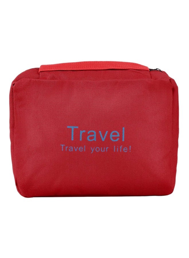 NIBEMINENT Waterproof Hanging Toiletry Bag Red