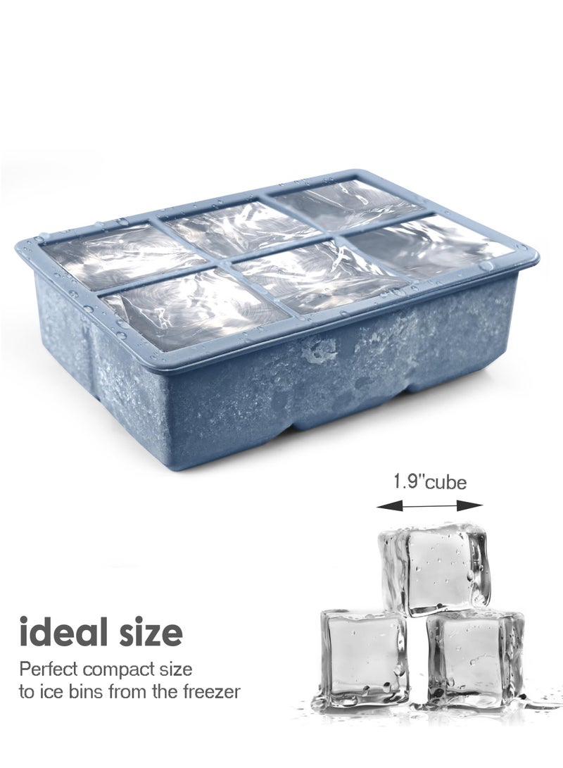 Hoasis 3 Pack Silicone Ice Cube Trays, Large Size Silicone Ice Cube Molds with Leak Proof, Removable Lid Square Ice Cube Tray And BPA Free , Stackable Flexible Ice (Pink/Blue/Green) - Image 3