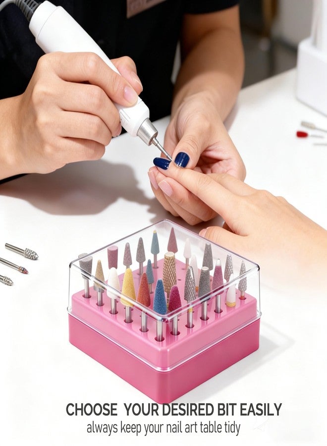Lumcrissy 2 in 1 Nail Drill Bit Holder , 100 Holes Nail Drill Bits Organizer Display Stand Container Box, Manicure Drill Cleaning Brush, Professional Box Container for Manicure Tools ( Large) - Image 4