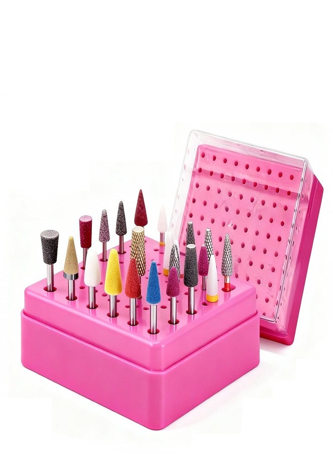 Lumcrissy 2 in 1 Nail Drill Bit Holder , 100 Holes Nail Drill Bits Organizer Display Stand Container Box, Manicure Drill Cleaning Brush, Professional Box Container for Manicure Tools ( Large) - Image 1