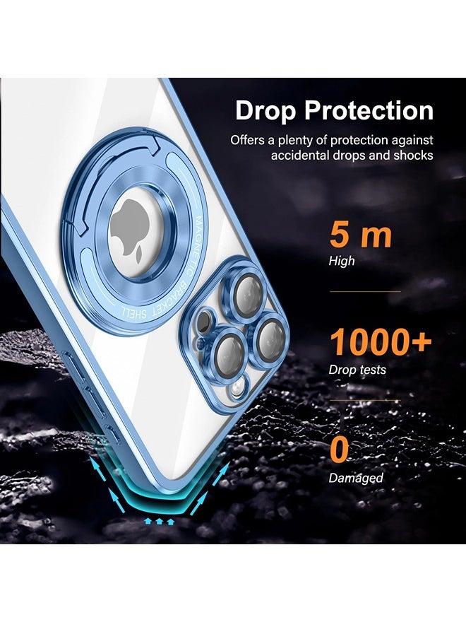 ShebSheb - iPhone 15 Pro Case, Clear Magnetic Phone Cases with Camera Lens Protector [Compatible with MagSafe] Soft TPU Shockproof Protective Cover Women Girls - Image 1