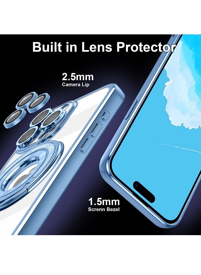 ShebSheb - iPhone 15 Pro Case, Clear Magnetic Phone Cases with Camera Lens Protector [Compatible with MagSafe] Soft TPU Shockproof Protective Cover Women Girls - Image 1