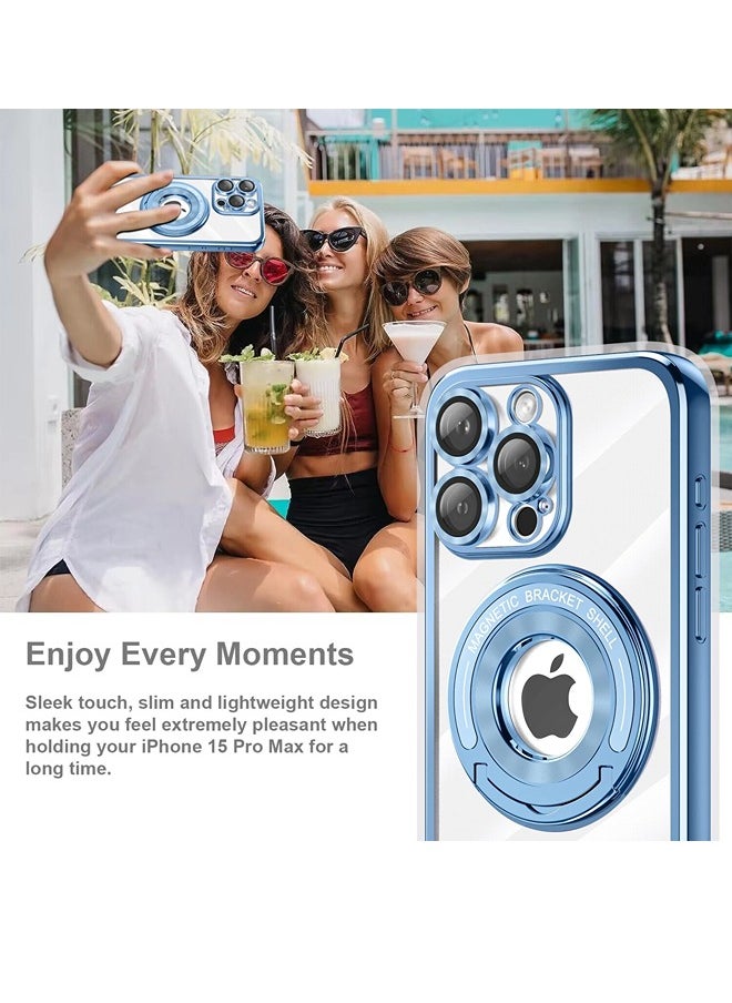 ShebSheb - iPhone 15 Pro Case, Clear Magnetic Phone Cases with Camera Lens Protector [Compatible with MagSafe] Soft TPU Shockproof Protective Cover Women Girls - Image 1