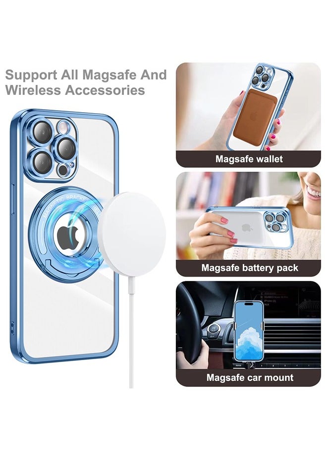 ShebSheb - iPhone 15 Pro Case, Clear Magnetic Phone Cases with Camera Lens Protector [Compatible with MagSafe] Soft TPU Shockproof Protective Cover Women Girls - Image 1