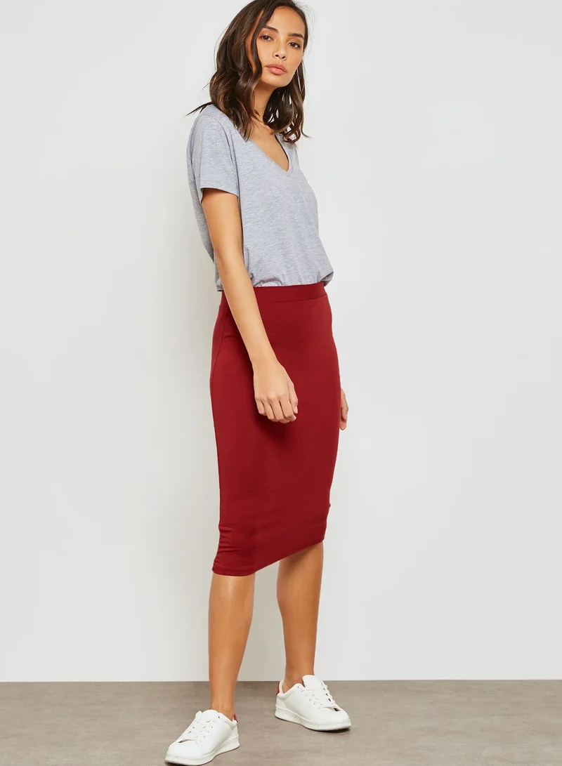 Ginger Basics Tube Midi Skirt