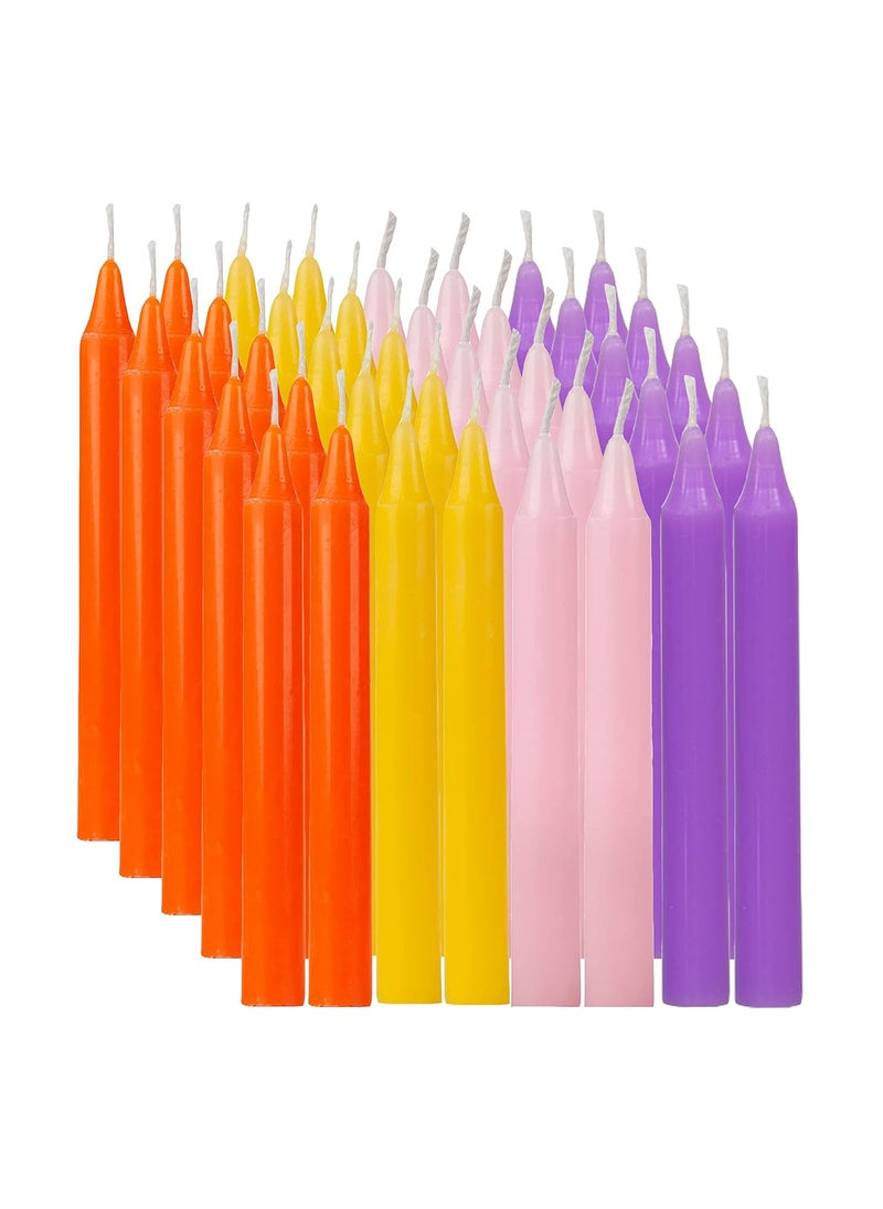 atorakushon atorakushon [Pack of 40] Colourfull Chime Stick Candle Especially Meant for Healing Chakras Ritual Candles Decoration Lighting Diwali Birthday  - Image 1