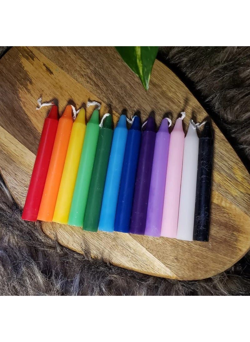 atorakushon atorakushon [Pack of 40] Colourfull Chime Stick Candle Especially Meant for Healing Chakras Ritual Candles Decoration Lighting Diwali Birthday  - Image 2