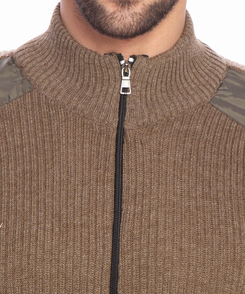 Matelco Men's Wool Full Sleeves Zipper Sweater (Large, Brown) - Image 5
