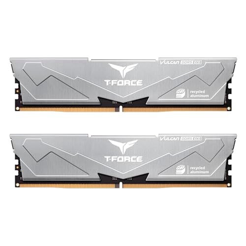 TEAMGROUP TForce Vulcan ECO DDR5 32GB 2x16GB 6000MHz PC548000 CL30 Desktop Memory Module Ram for 600 700 Series Chipset XMP 30 Silver FLESD532G6000HC30DC01 - Image 1