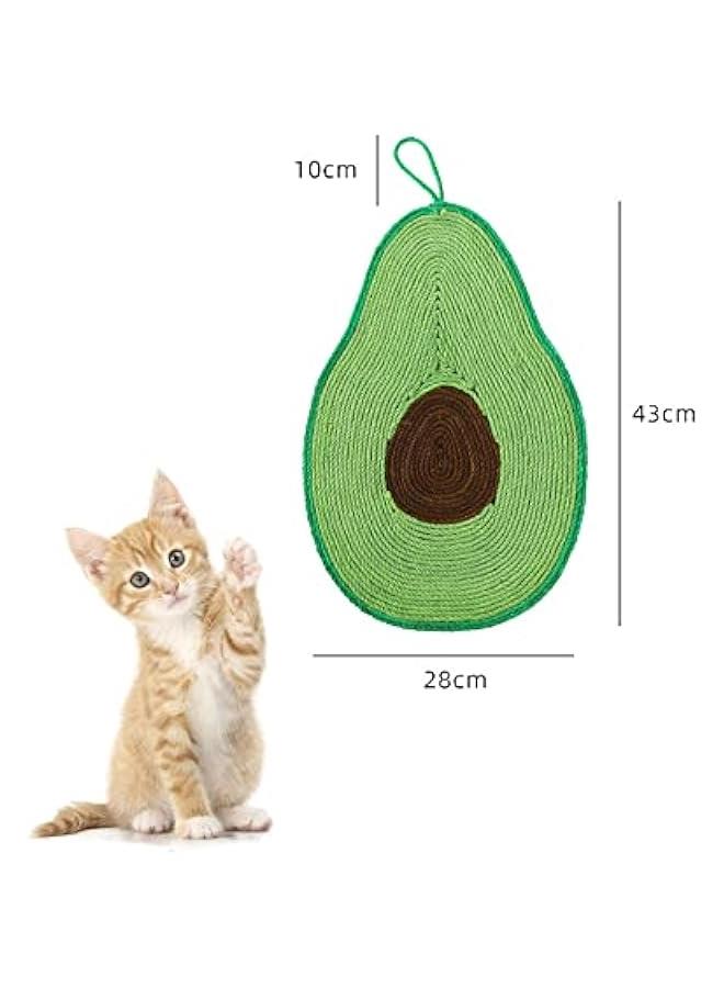 وسادة خدش للقطط بتصميم أفقي مضاد للخدش من نيوستايل، بساط خدش للقطط من السيزال الطبيعي مع حبل قصير يحمي السجاد والكنب (افوكادو) - Image 3