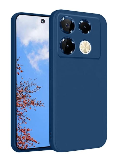 Case for Infinix Note 40 Pro Liquid Gel Rubber Bumper Case with Soft Microfiber Lining Cushion Slim Shell Shockproof Protective with Camera Protection Cover for Infinix Note 40 Pro 4G 2024 (Blue)