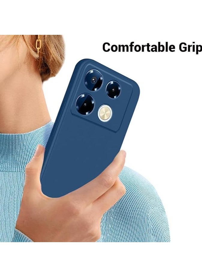 Generic - Case for Infinix Note 40 Pro Liquid Gel Rubber Bumper Case with Soft Microfiber Lining Cushion Slim Shell Shockproof Protective with Camera Protection Cover for Infinix Note 40 Pro 4G 2024 (Blue) - Image 1