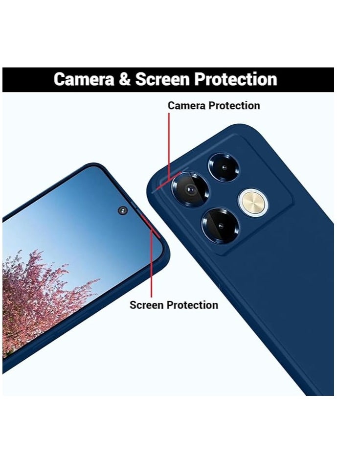 Generic - Case for Infinix Note 40 Pro Liquid Gel Rubber Bumper Case with Soft Microfiber Lining Cushion Slim Shell Shockproof Protective with Camera Protection Cover for Infinix Note 40 Pro 4G 2024 (Blue) - Image 1