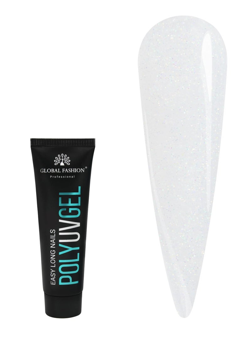 GLOBAL FASHION - Global Fashion Professional Poly UV Gel with Shimmer: Long-Lasting, Salon-Quality Nails in Stunning Colors | (01) - Image 1