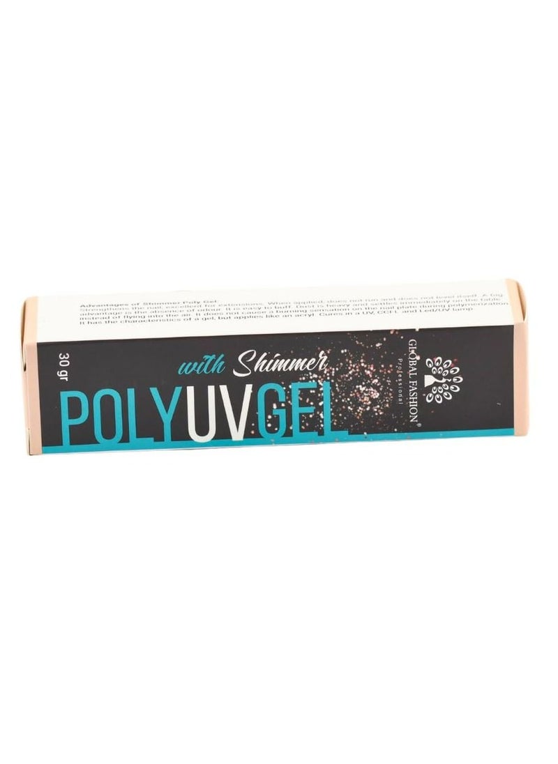 GLOBAL FASHION - Global Fashion Professional Poly UV Gel with Shimmer: Long-Lasting, Salon-Quality Nails in Stunning Colors | (01) - Image 1