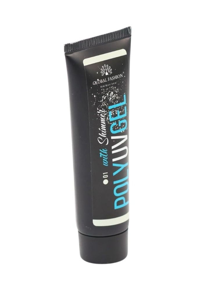 GLOBAL FASHION - Global Fashion Professional Poly UV Gel with Shimmer: Long-Lasting, Salon-Quality Nails in Stunning Colors | (01) - Image 1