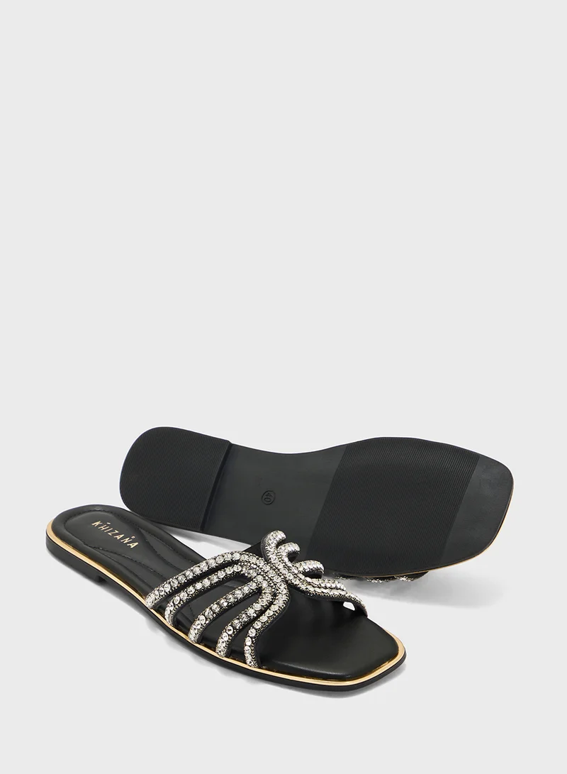 Khizana Diamante Flat Sandal