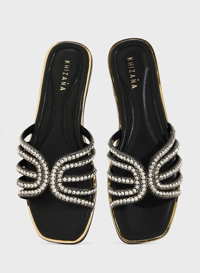 Khizana Diamante Flat Sandal