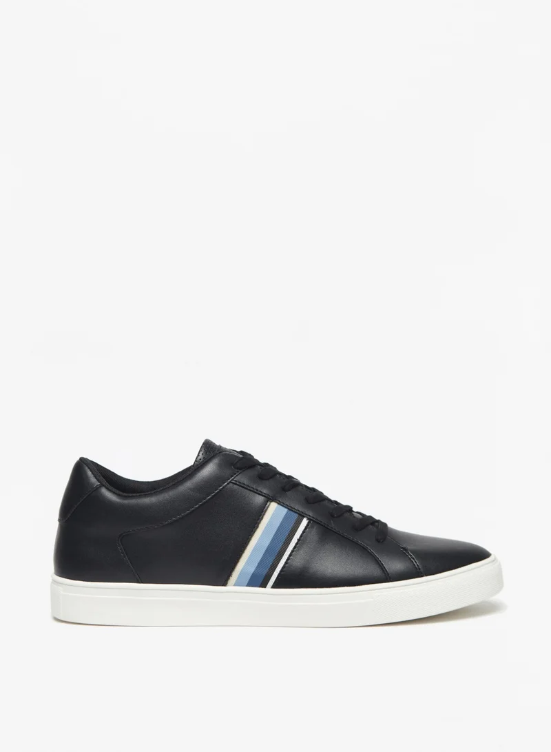 لي كوبر Men's Perforated Sneakers with Lace-Up Closure