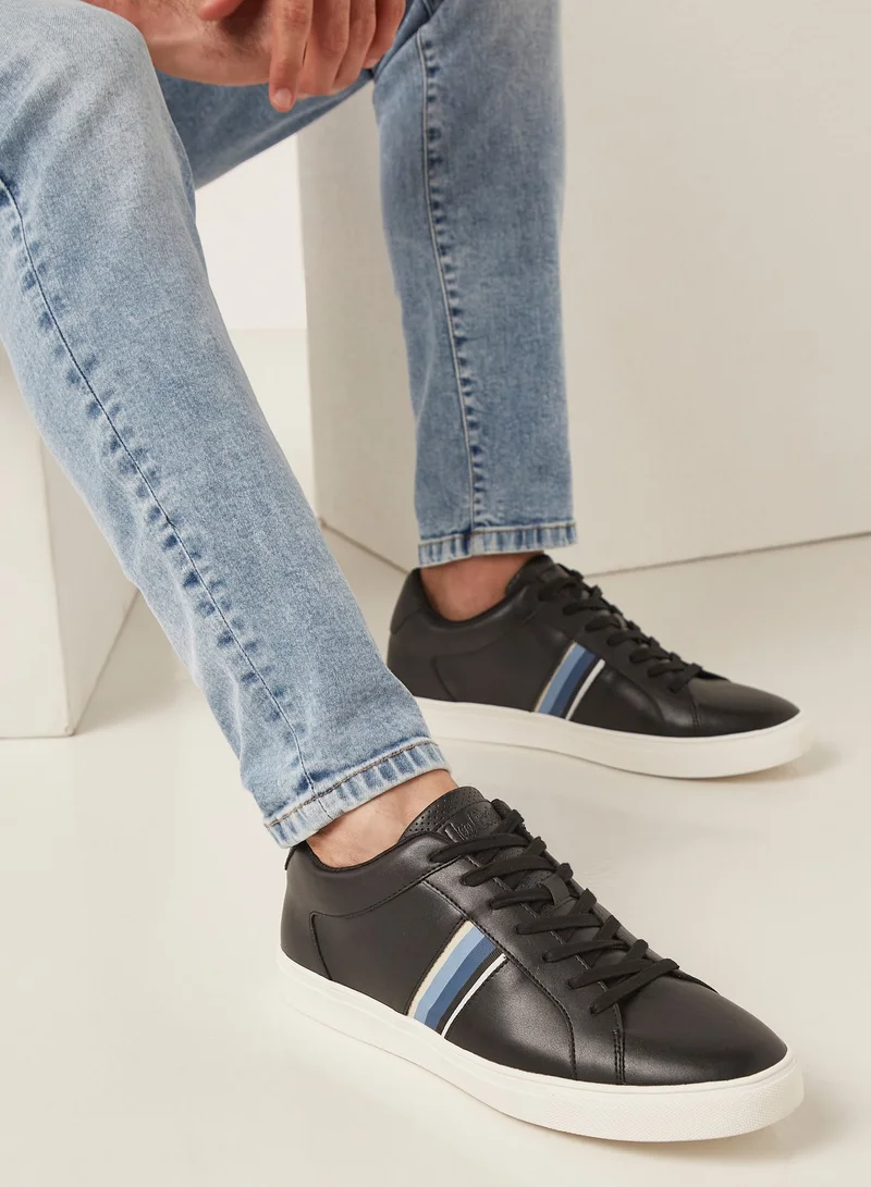 لي كوبر Men's Perforated Sneakers with Lace-Up Closure
