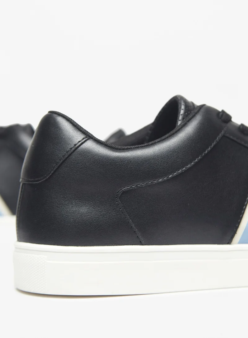 لي كوبر Men's Perforated Sneakers with Lace-Up Closure