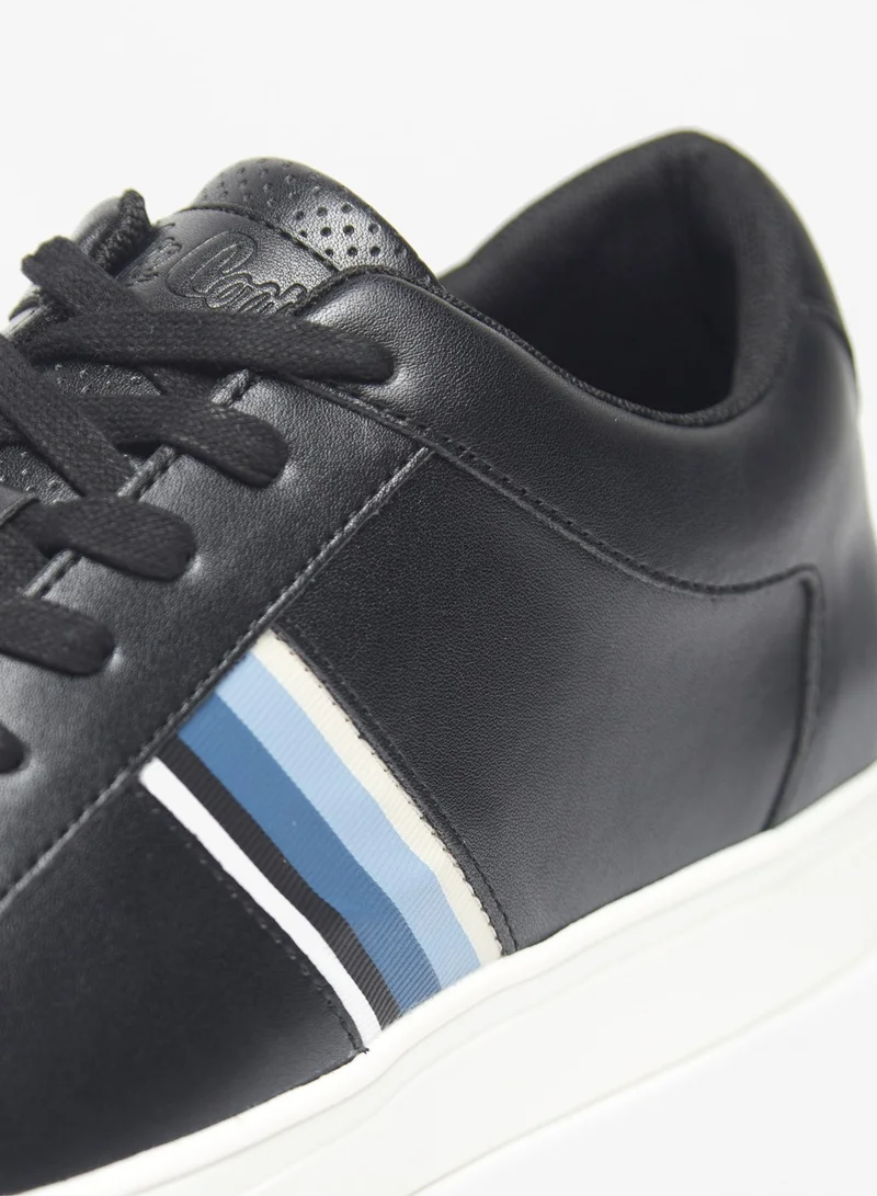 لي كوبر Men's Perforated Sneakers with Lace-Up Closure