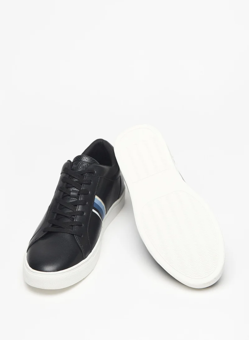 لي كوبر Men's Perforated Sneakers with Lace-Up Closure