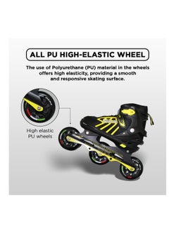 ENDLESS  EL1031 Inline Adjustable Skates Medium Size 34 EUR (UK 1.5) - 38 EUR (UK 5) for 6 to 12 Years | Aluminium Chassis and 100 mm PU Three Wheels | With ABEC 9 Bearings | Indoor and Outdoor  - Image 5