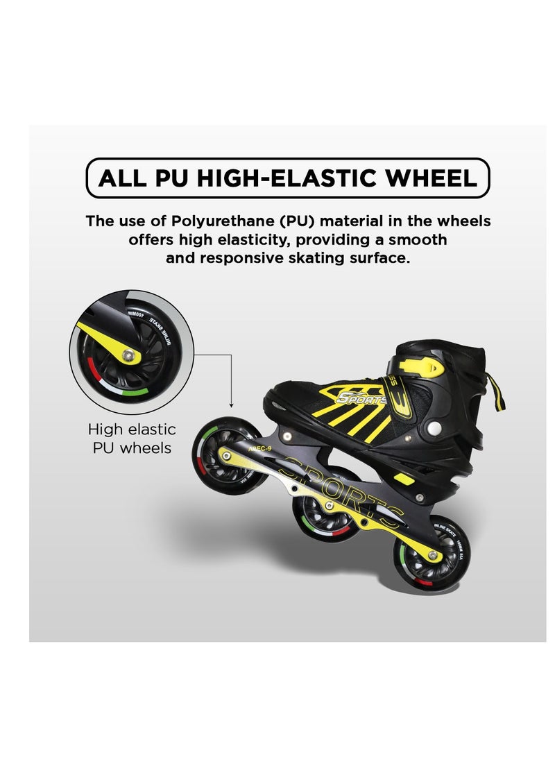 ENDLESS  EL1031 Inline Adjustable Skates Medium Size 34 EUR (UK 1.5) - 38 EUR (UK 5) for 6 to 12 Years | Aluminium Chassis and 100 mm PU Three Wheels | With ABEC 9 Bearings | Indoor and Outdoor  - Image 5