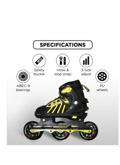 ENDLESS  EL1031 Inline Adjustable Skates Medium Size 34 EUR (UK 1.5) - 38 EUR (UK 5) for 6 to 12 Years | Aluminium Chassis and 100 mm PU Three Wheels | With ABEC 9 Bearings | Indoor and Outdoor  - Image 3