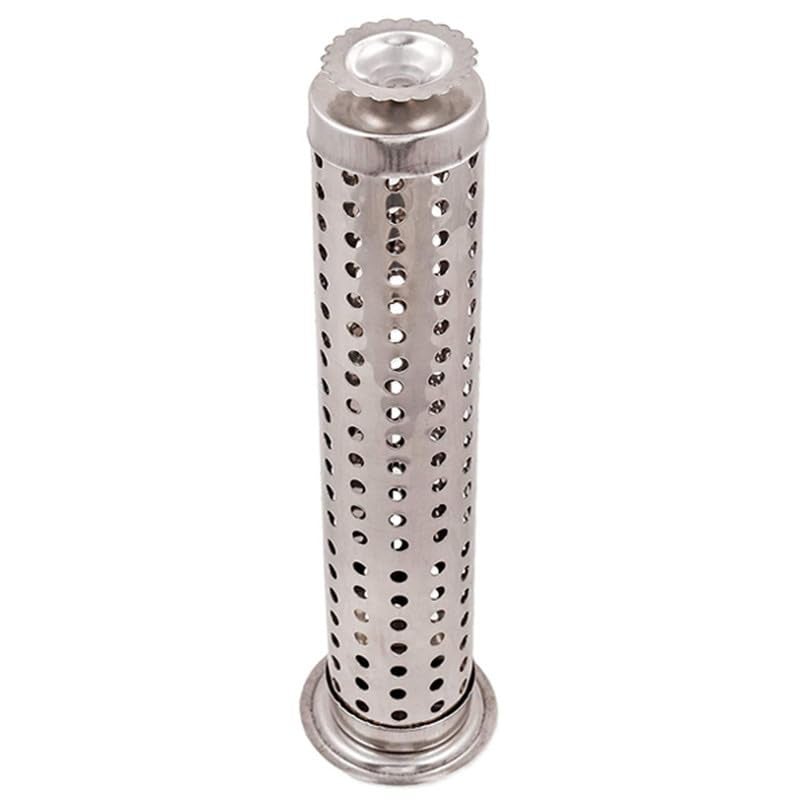 Mini House Mini House Stainless Steel Agarbatti Incense Stick Stand Holder with Ash Catcher Dhoop Holder on Top for Home Silver 1Round