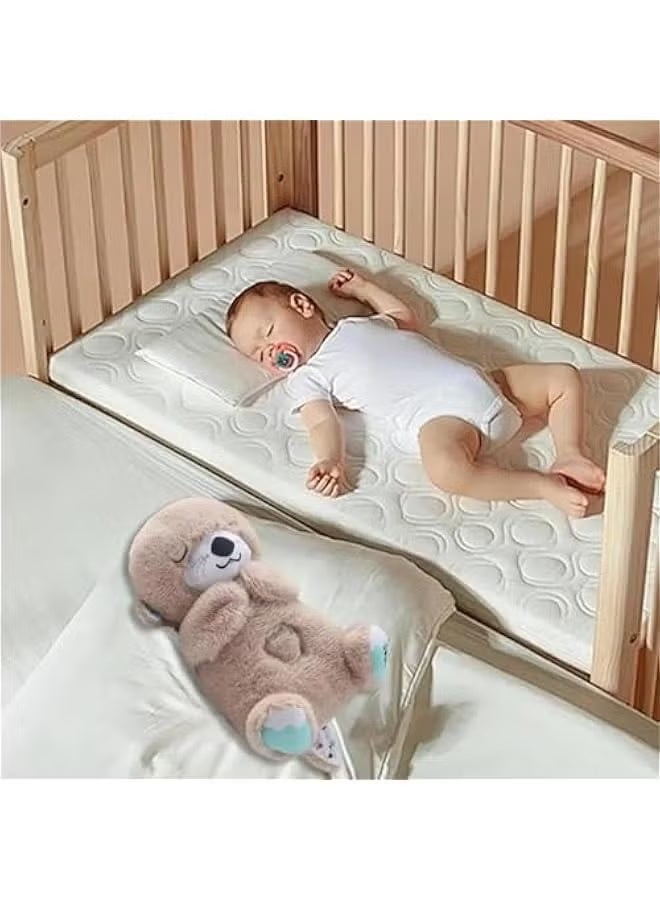 جونيس دمية ثعلب الماء المريحة والمهدئة من القطيفة، رفيقة النوم الموسيقية، مساعدة النوم (بنية) - Image 3