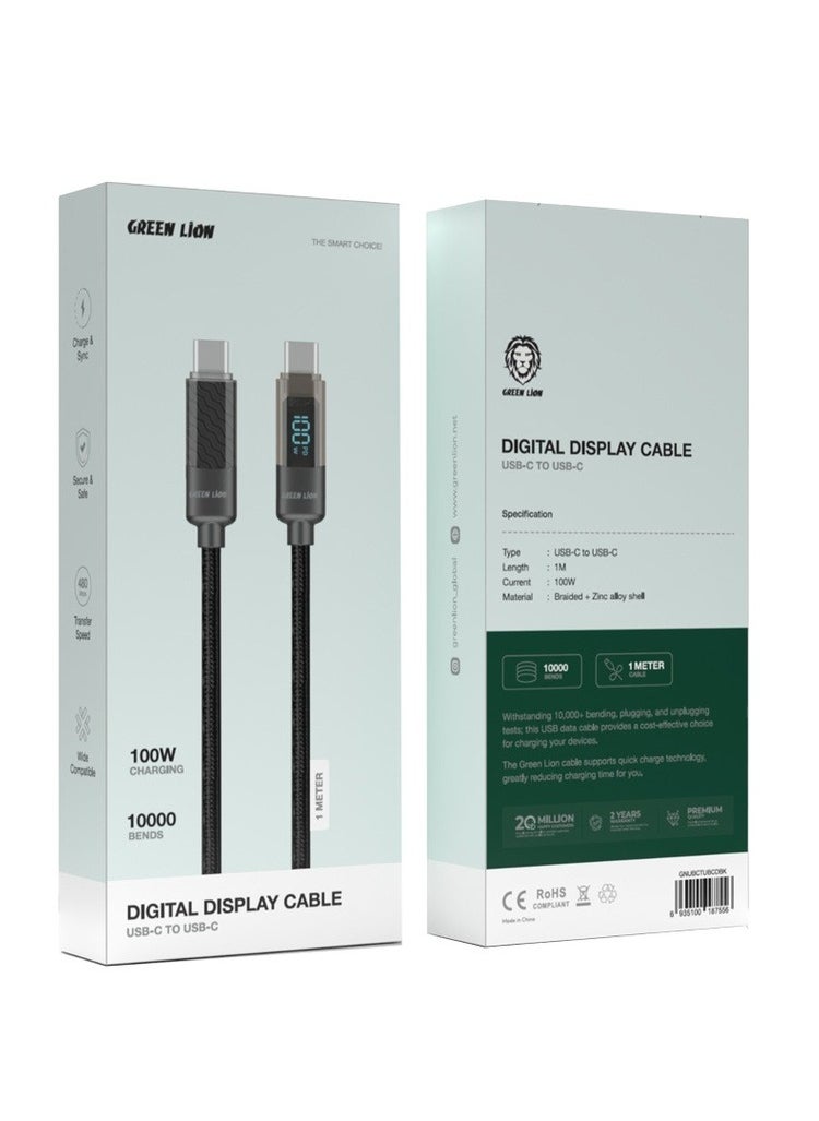 Green Lion Digital Display Cable USB-C to USB-C - Black