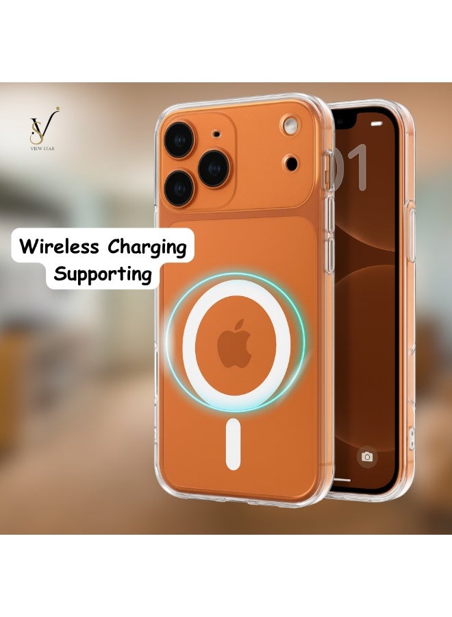 VIEW STAR Viewstar Ultra-Slim Clear Magnetic Case for iPhone 17 Pro Max – Shockproof Transparent Cover with Strong Magnetic Ring, Anti-Yellow Back, Raised Camera Protection & Precision Cutouts - Image 4