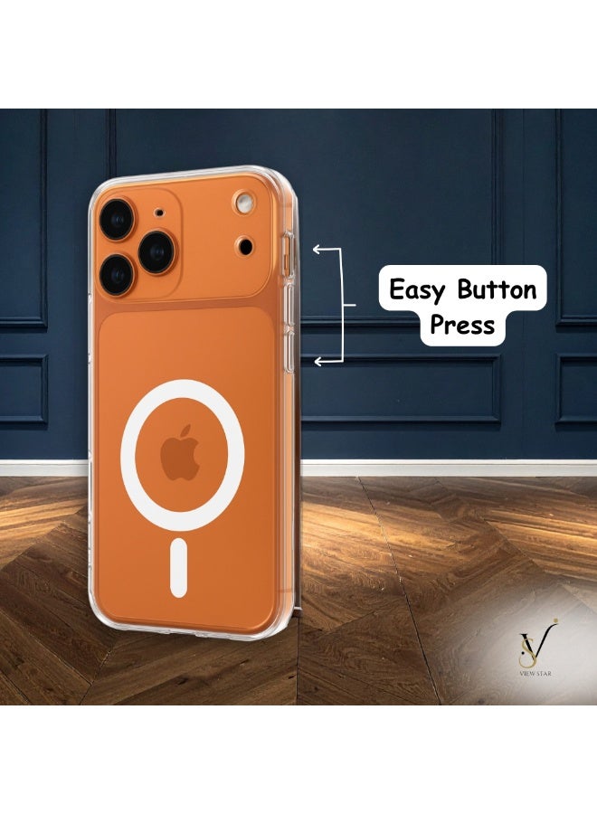 VIEW STAR Viewstar Ultra-Slim Clear Magnetic Case for iPhone 17 Pro Max – Shockproof Transparent Cover with Strong Magnetic Ring, Anti-Yellow Back, Raised Camera Protection & Precision Cutouts - Image 5