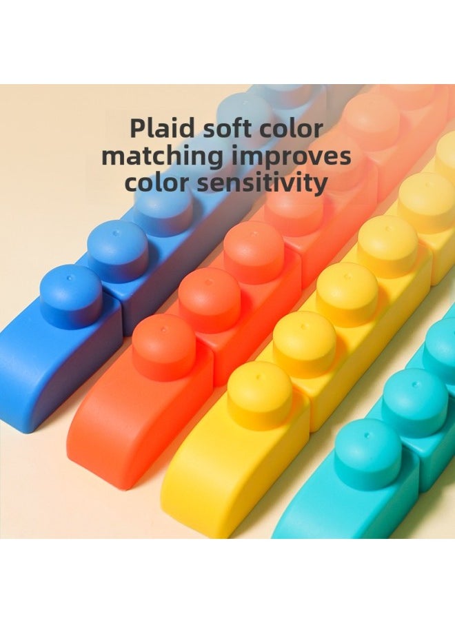 Generic - Soft Building Blocks Babies Can Gnaw Soft Glue Silicone Babies Baby Teeth Glue 6 Months Big Nine Grasp Training 1-Year-Old Early Education-Color:Large Capsules Can Bite And Boil 21 Pieces (with Car) - Image 1