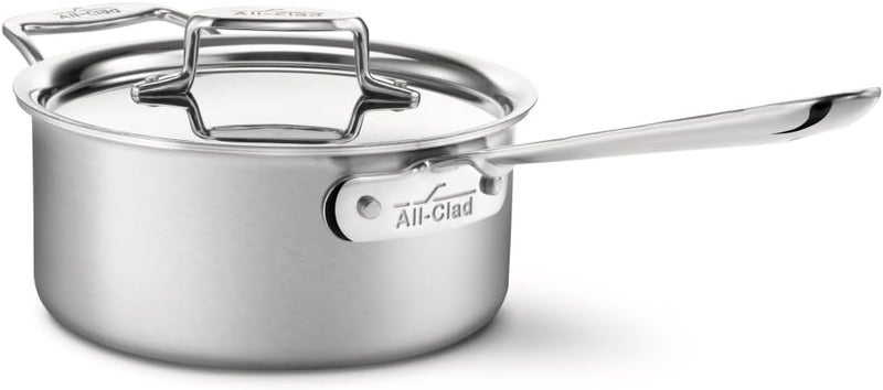 All-Clad BD55201.5 Brushed d5 Stainless Steel 5-Ply Bonded Dishwasher Safe Sauce Pan, 1.5-Quart, Silver - Image 1