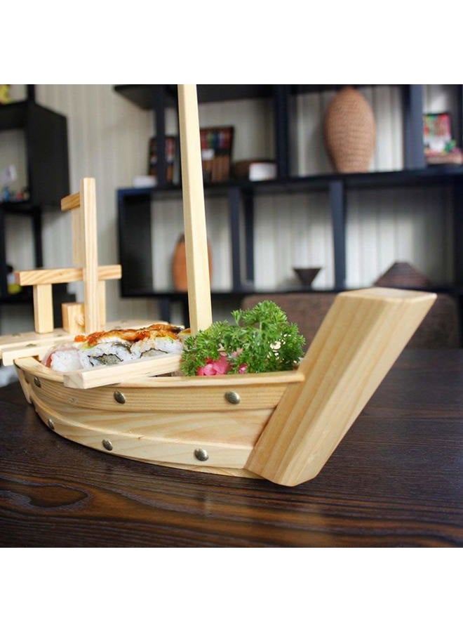 Kichgather 20" Wooden Sushi Serving Tray Boat Plate for Restaurant or Home - Image 5