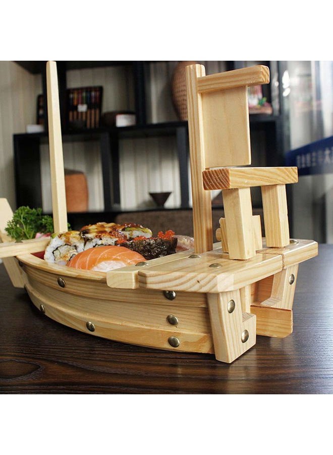 Kichgather 20" Wooden Sushi Serving Tray Boat Plate for Restaurant or Home - Image 4