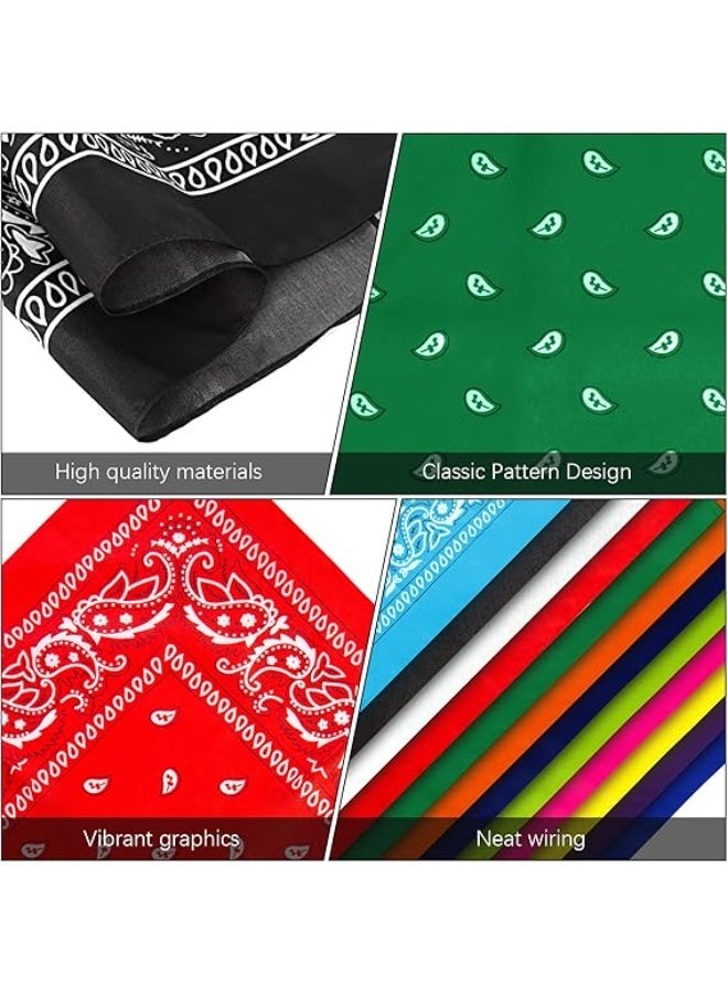 Ucanbe 12PCS Paisley Bandana Set Multi Purpose Cowboy Headband Scarf Unisex Head Wrap for Men Women Boys and Girls - Image 5