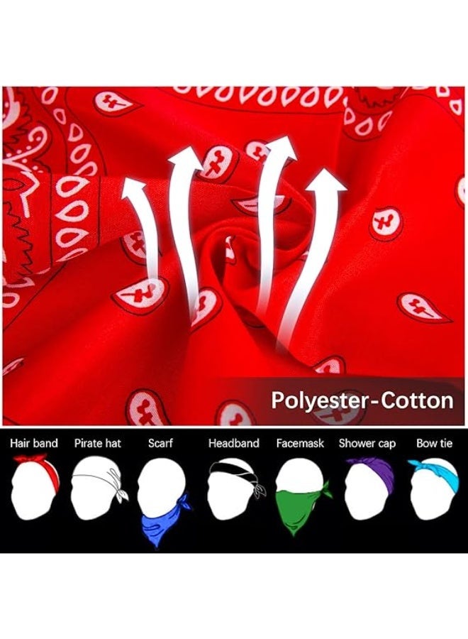 Ucanbe 12PCS Paisley Bandana Set Multi Purpose Cowboy Headband Scarf Unisex Head Wrap for Men Women Boys and Girls - Image 4